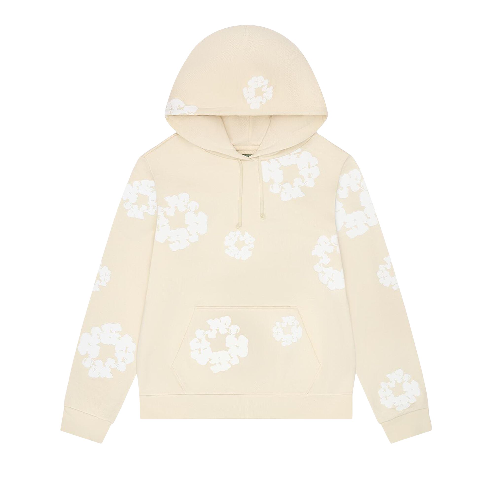 Pre-owned Denim Tears Cotton Wreath Hoodie 'oatmeal' | Cream | Men's Size L In White