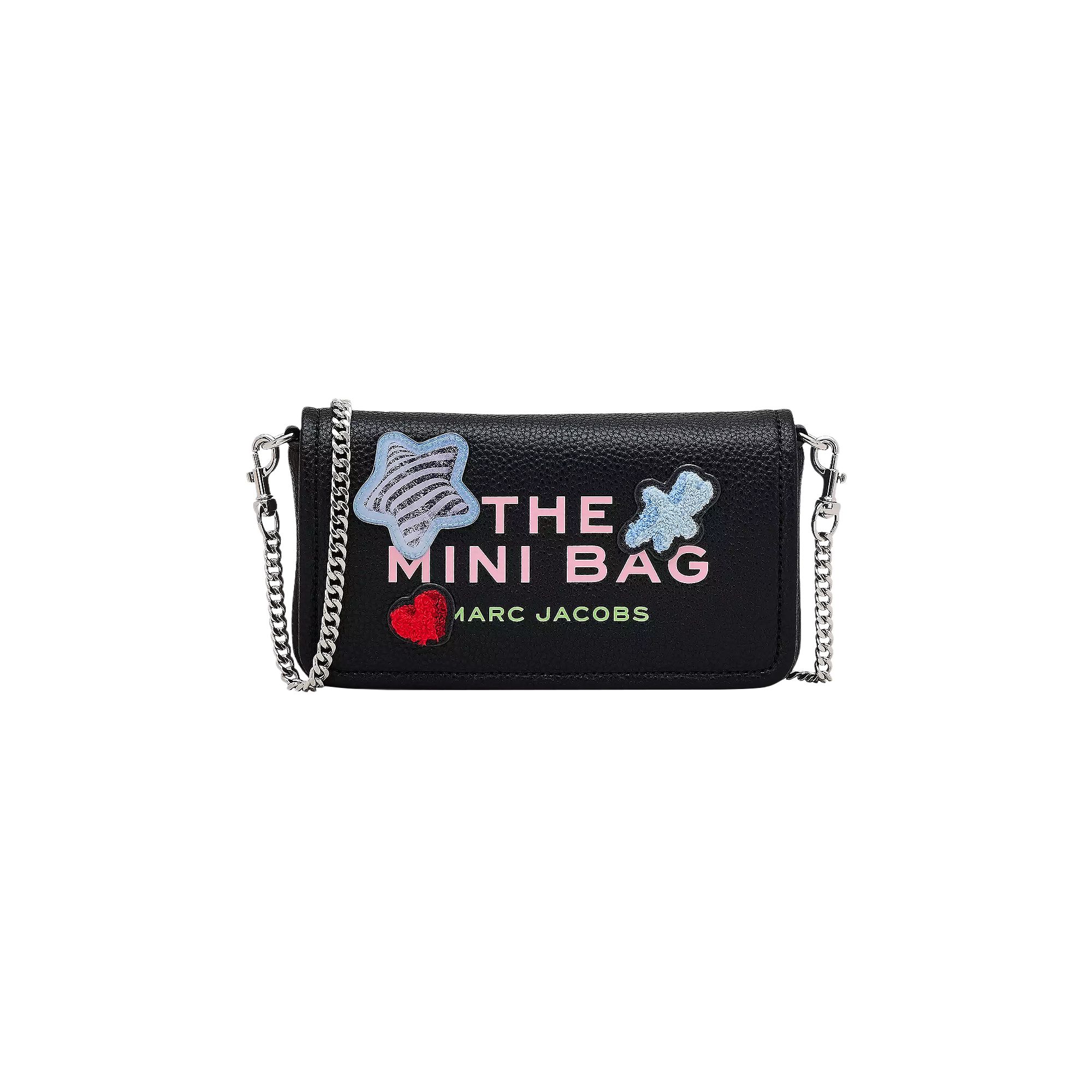 Pre-owned Marc Jacobs The Sticker Patches Leather Mini Bag 'black/multicolor' | Women's Size Onesize