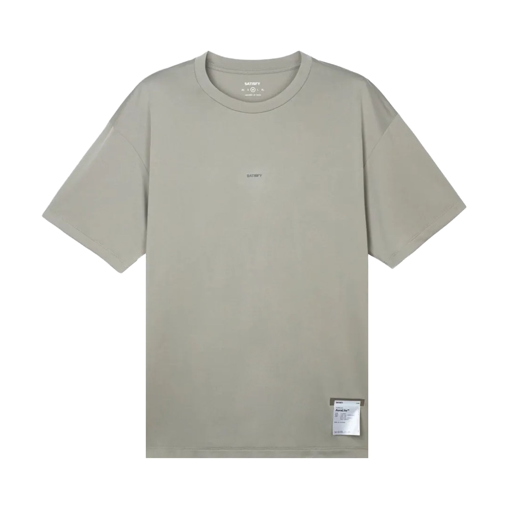 Click to view more detailed imagery on our partner's website Pre-owned Satisfy Auralite Crew Neck T-shirt 'aluminium' | Silver | Men's Size L