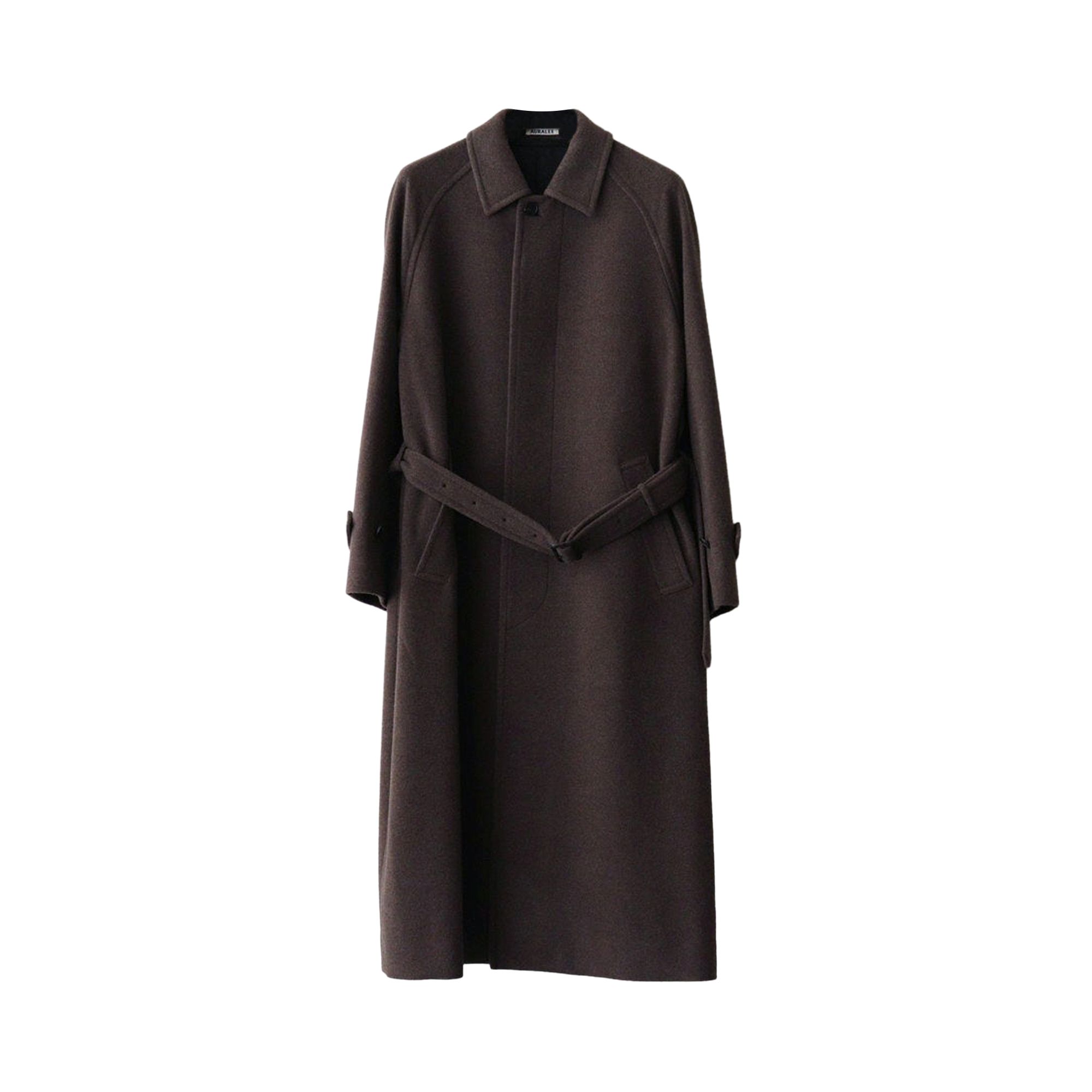 Pre-owned Auralee Super Fine Wool Mosser Soutien Collar Coat 'top Brown' | Women's Size 0