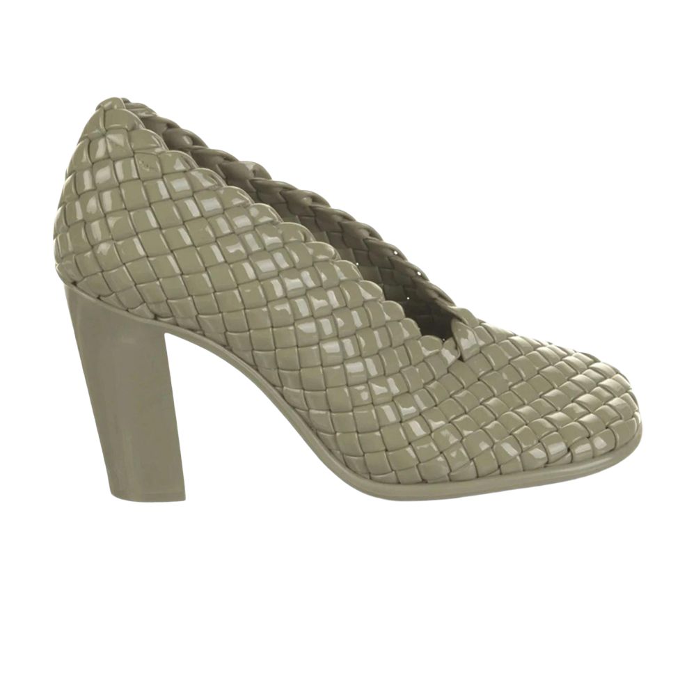 Pre-owned Bottega Veneta Wmns Mini Lido Weave Pump 'gloss Green' | Women's Size 37