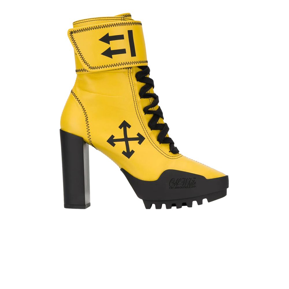 Pre-owned Off-white Wmns Moto Wrap Boot 'yellow' | Women's Size 35