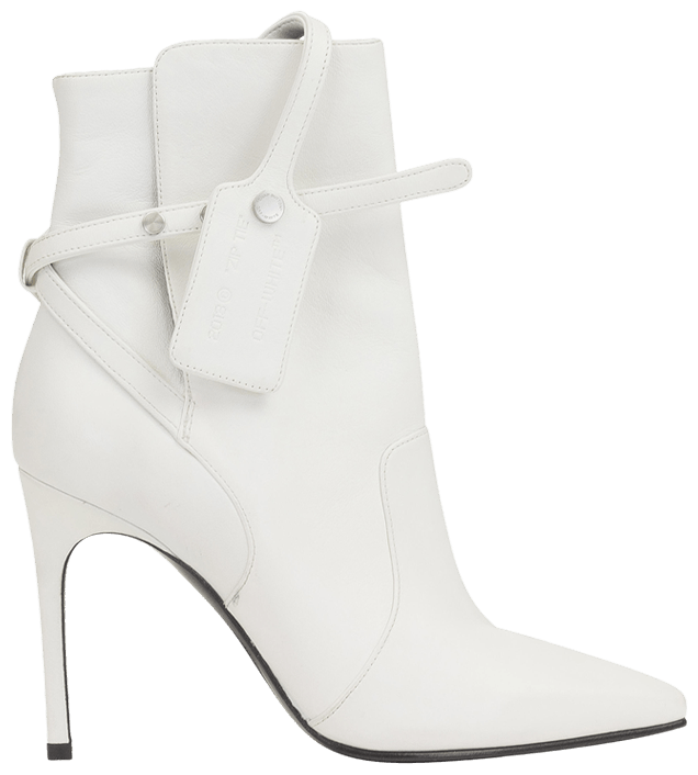 Off White Wmns Zip Tie Ankle Boot White