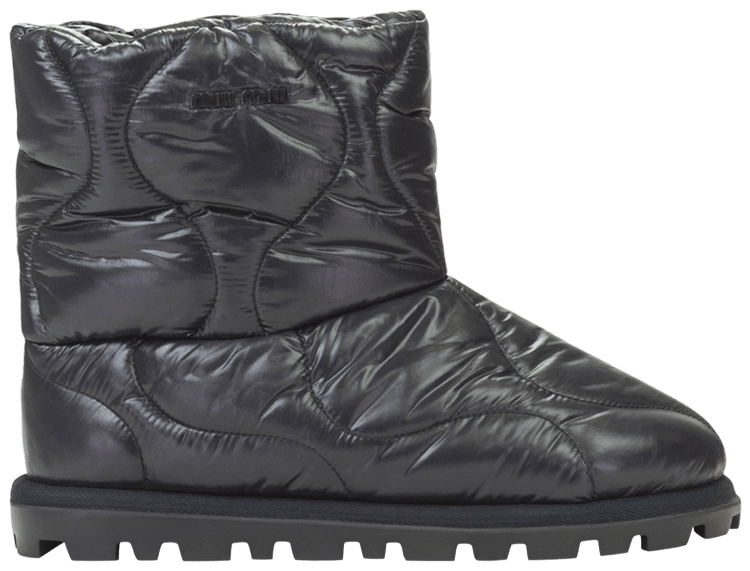 Miu Miu Wmns Tall Logo Snow Boot Black