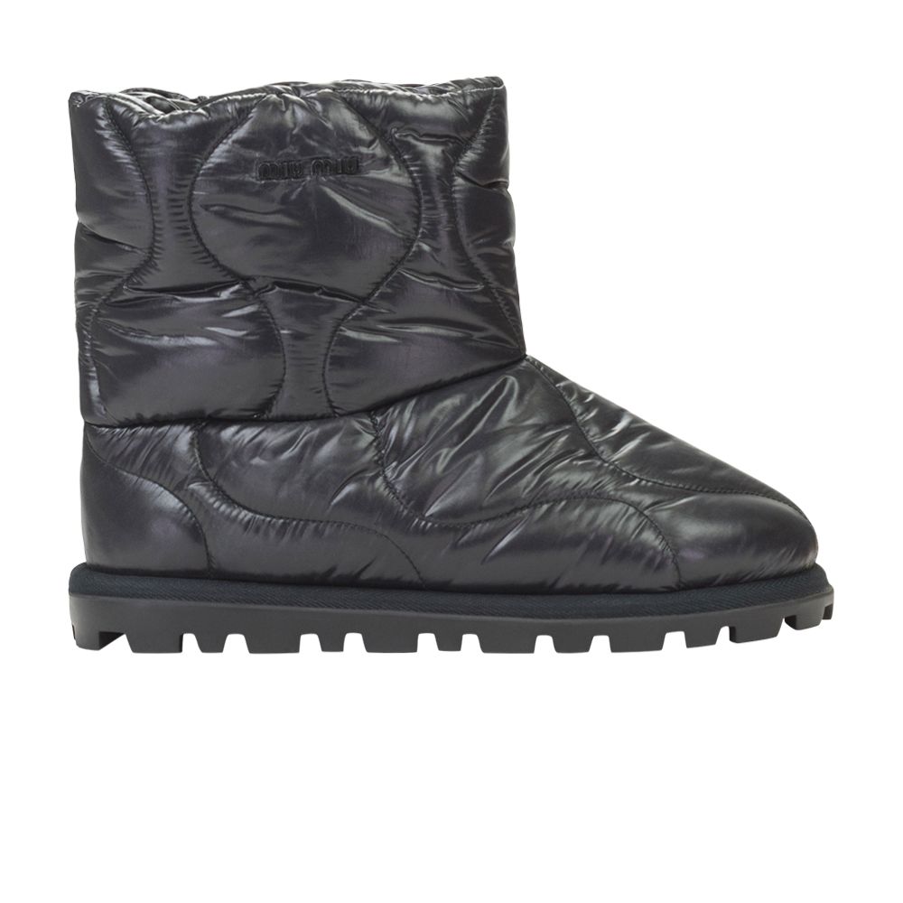 Pre-owned Miu Miu Wmns Tall Logo Snow Boot 'black' | Women's Size 38