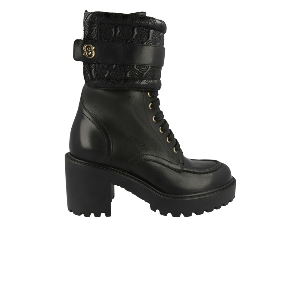 Pre-owned Ferragamo Wmns Shiraz Leather Combat Boot 'black' | Women's Size 11