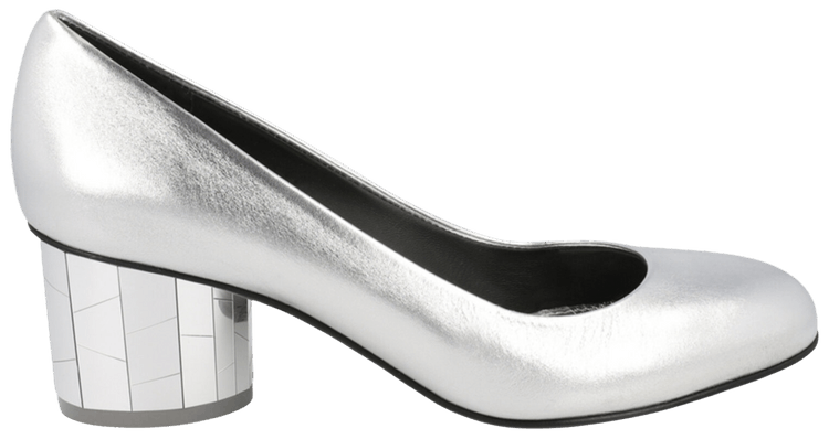 Ferragamo Wmns Farrah Metallic Leather Pump Grey
