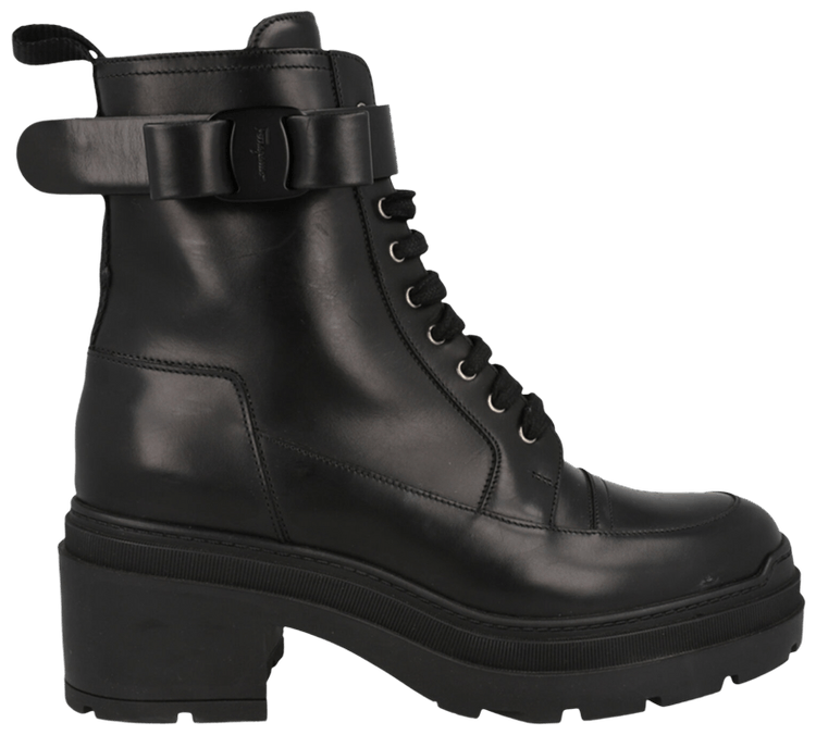 Ferragamo Wmns Lober Leather Bootie Black