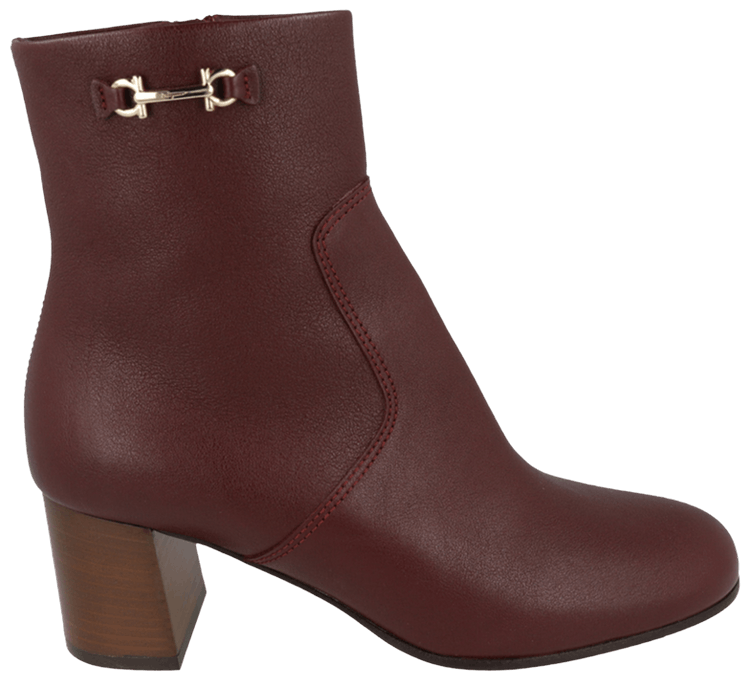 Ferragamo Wmns Otello Leather Bootie Nebbiolo