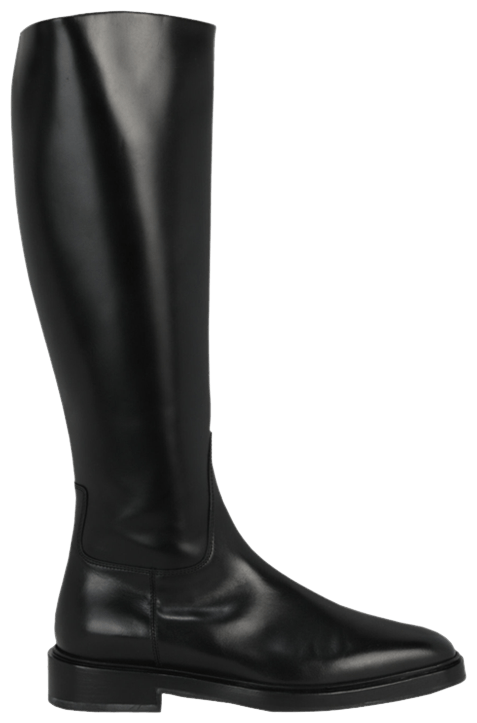 Ferragamo Wmns Flu Leather Zip Up Boot Black