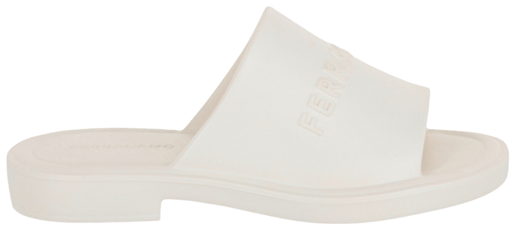 Ferragamo Wmns Giuneva Logo Slide White