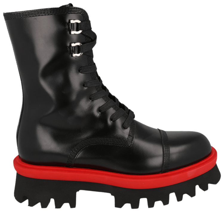 Ferragamo Wmns Kira Leather Combat Boot Black