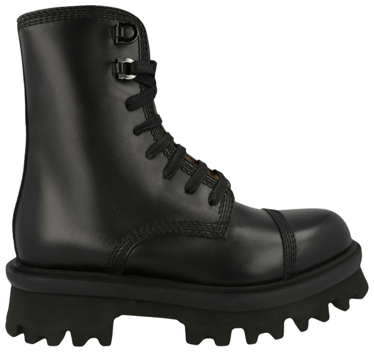Ferragamo Faraway Demi Combat Boot Black
