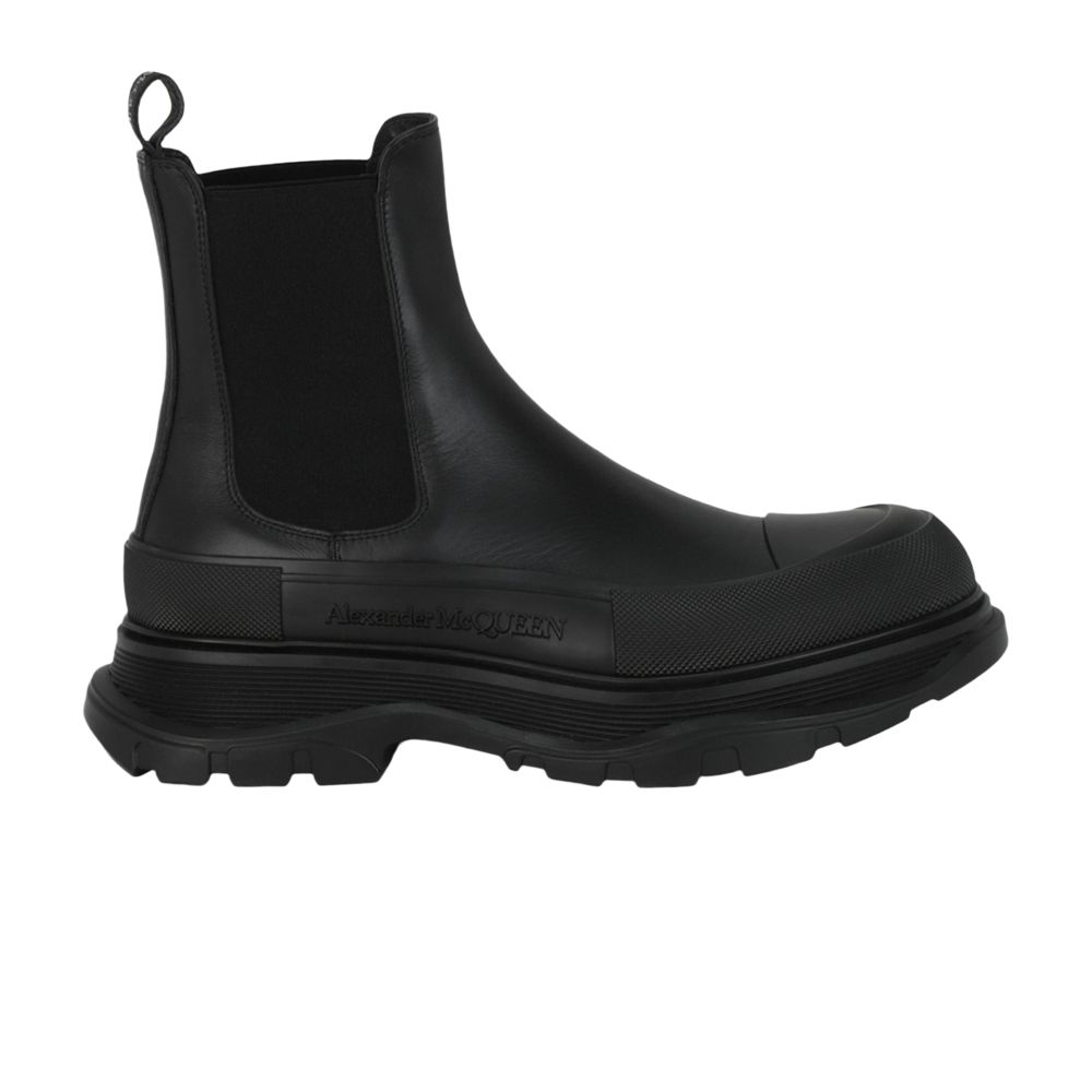 Pre-owned Alexander Mcqueen Tread Slick Chelsea Boot 'black Silver' | Men's Size 43.5