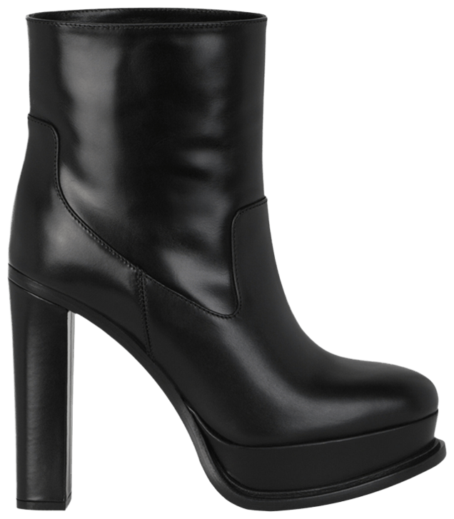 Alexander McQueen Wmns Leather Ankle Boot Black