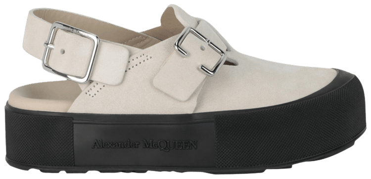 Alexander McQueen New Micmac Clog Beige Silver