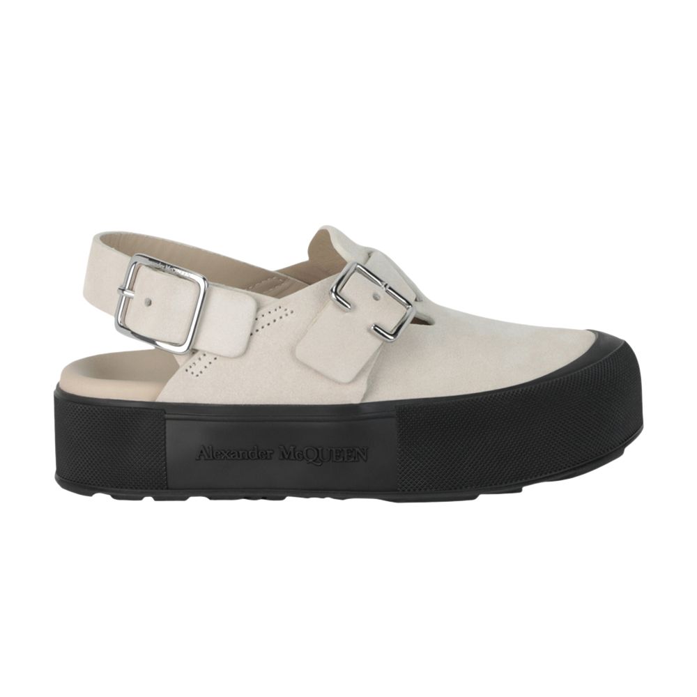 Click to view more detailed imagery on our partner's website Pre-owned Alexander Mcqueen New Micmac Clog 'beige Silver' | Tan | Men's Size 40 In Brown