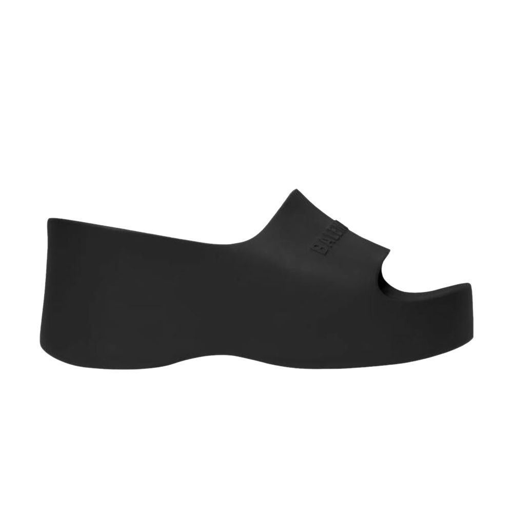 Pre-owned Balenciaga Wmns Chunky Wedge Slide 'black Rubber' | Women's Size 37