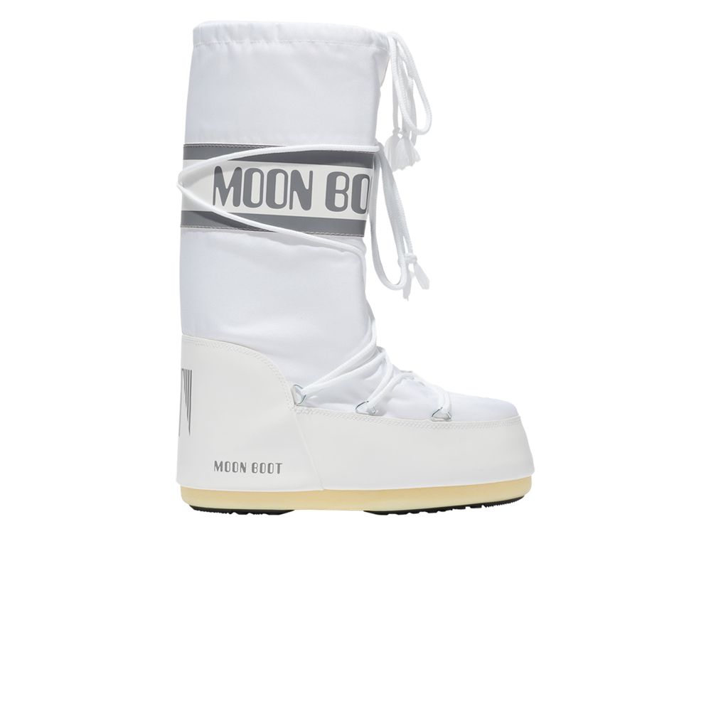 Pre-owned Moon Boot Icon Nylon Boot 'white' | Men's Size 45