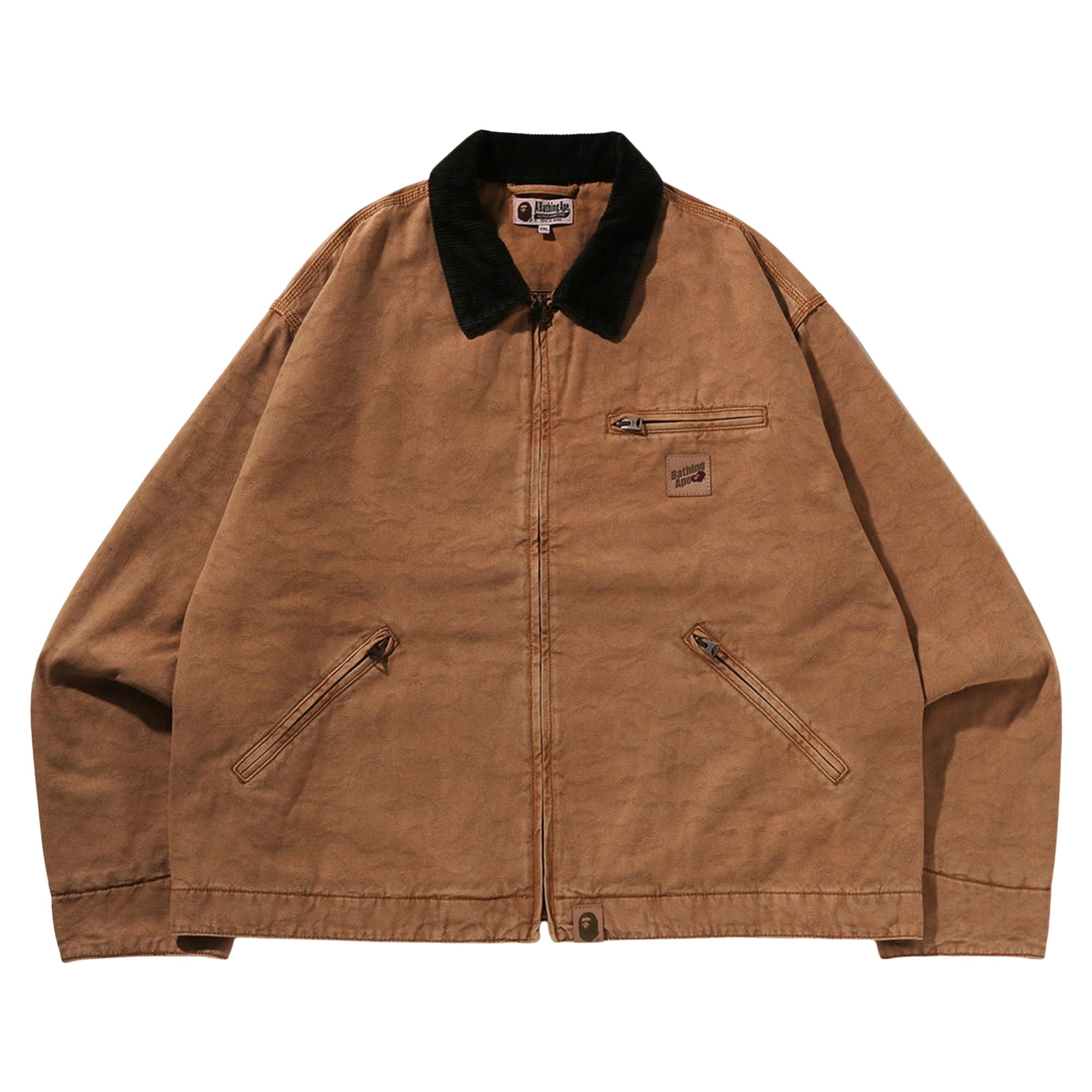 Pre-owned Bape Line Camo Jacquard Garment Dyed Padded Work Jacket 'charcoal' | Grey | Men's Size S In Gray