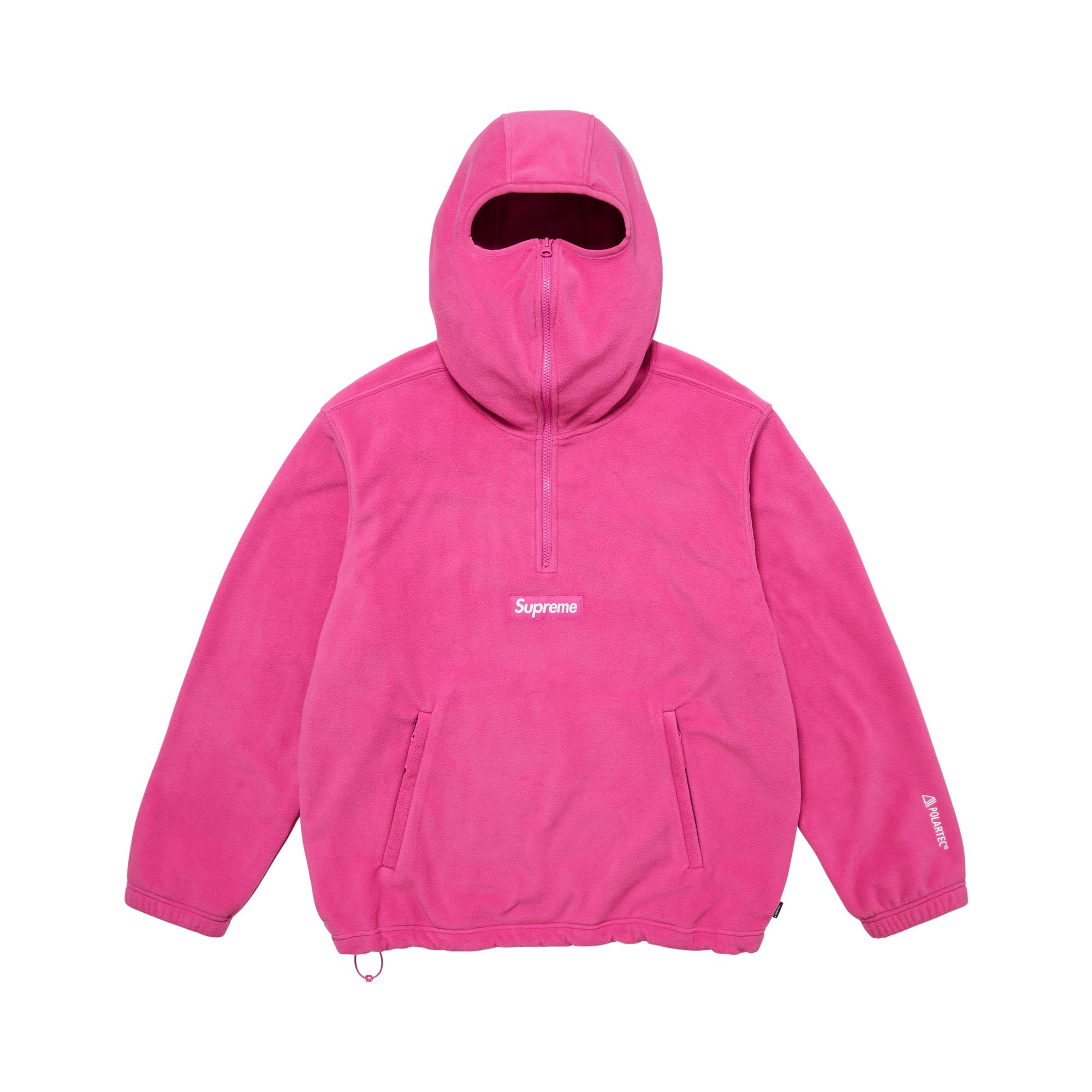 Pre-owned Supreme Polartec Face Mask Half Zip Hooded Sweatshirt 'pink' | Men's Size M