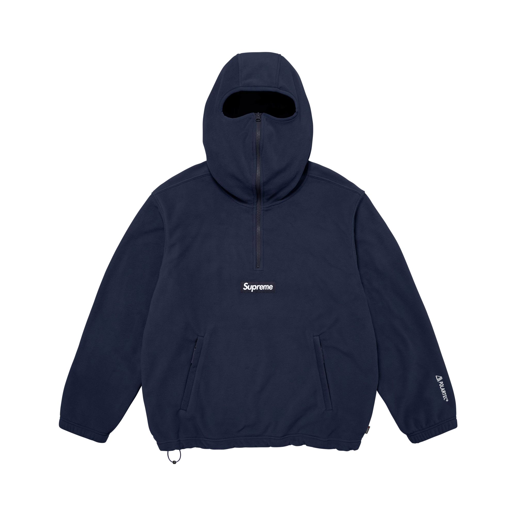 Pre-owned Supreme Polartec Face Mask Half Zip Hooded Sweatshirt 'navy' | Blue | Men's Size L