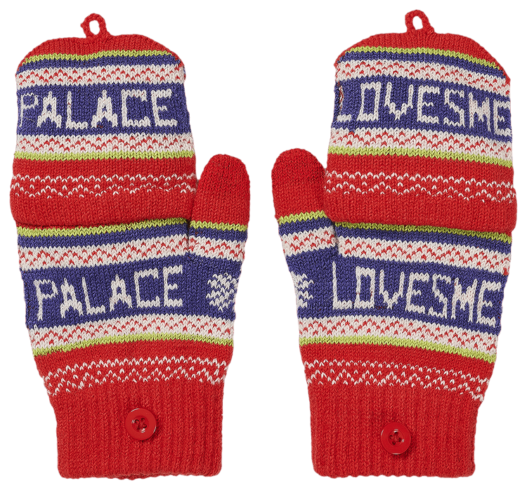 小物 PALACE LOVES ME KNITTED GLOVES 黒 palace loves me knitted