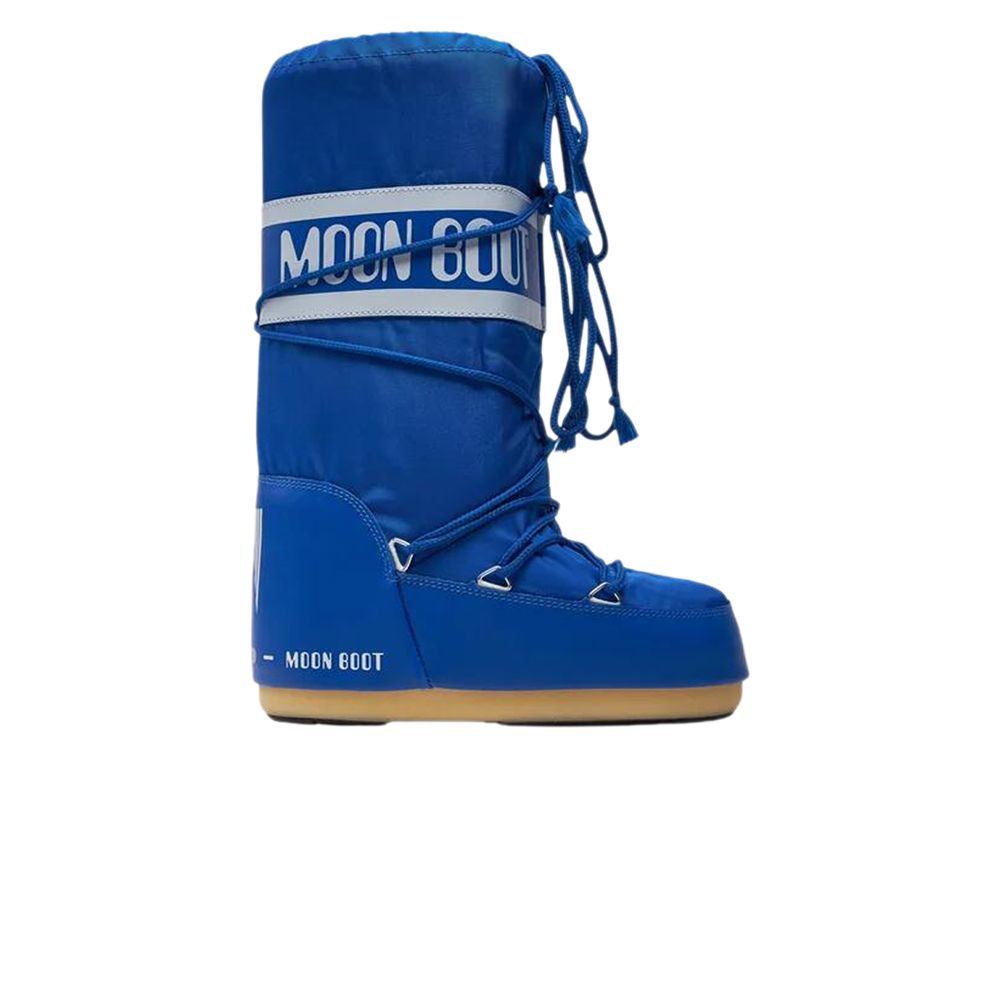 Pre-owned Moon Boot Icon Nylon Boot 'electric Blue' | Men's Size 35