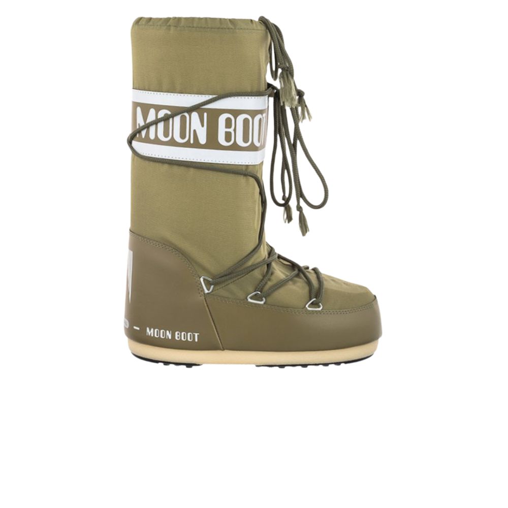 Pre-owned Moon Boot Icon Nylon Boot 'khaki' | Tan | Men's Size 35