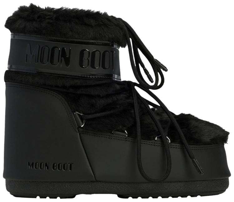 Moon Boot Icon Faux Fur Low Boot Black