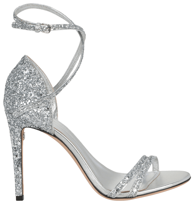 Wmns Ferragamo Ines Glitter Strappy Sandal Silver