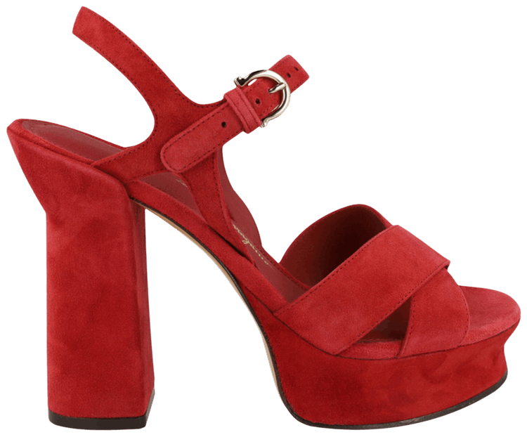 Wmns Ferragamo Sonya Suede Platform Sandal Rust