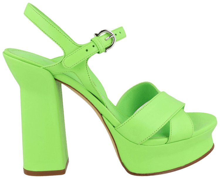 Wmns Ferragamo Sonya Leather Platform Sandal Light Green