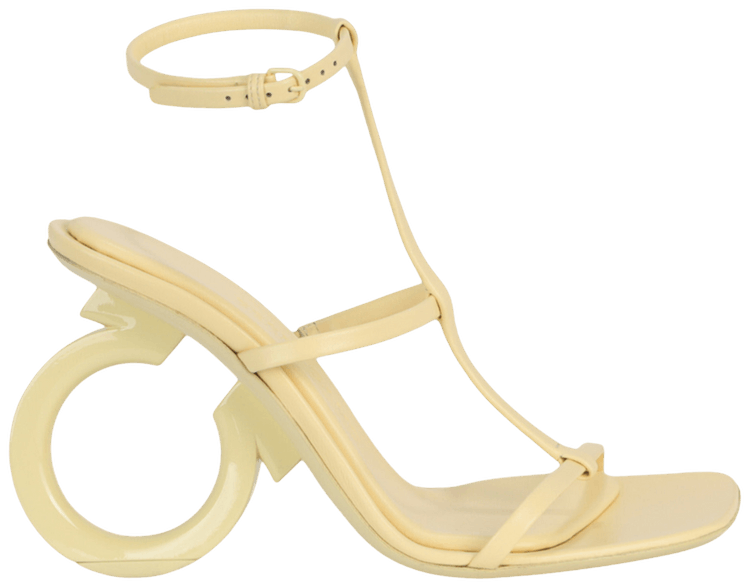 Wmns Ferragamo Elina X5 Gancini Logo Heel Light Yellow