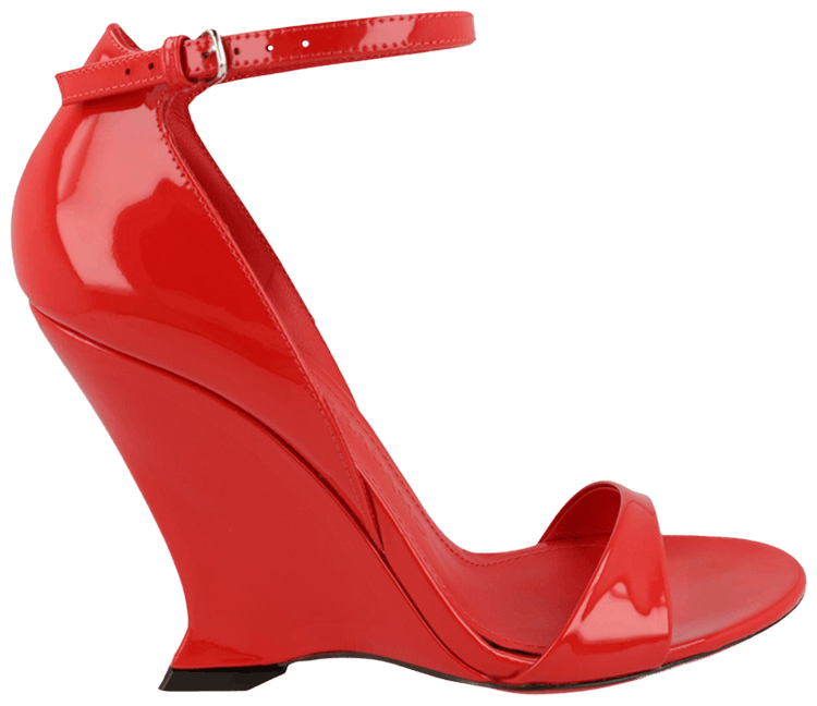 Wmns Ferragamo Vidette Patent Leather Wedge Sandal Red