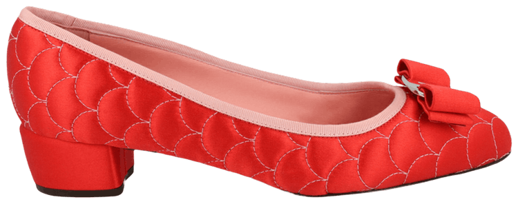 Wmns Ferragamo Vara Bow Satin Pump Orange