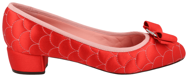 Wmns Ferragamo Vara Bow Satin Pump Orange