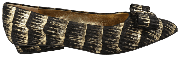 Wmns Ferragamo Brush Stroke Effect Viva Ballet Flat Black