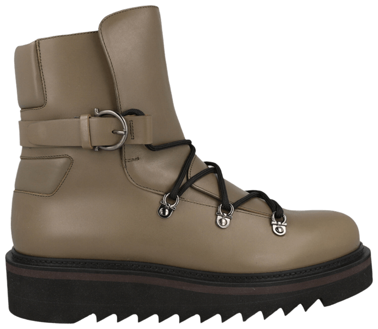 Ferragamo Giulio Lace Up Demi Boot Black