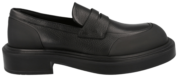 Ferragamo Leather Penny Loafer Black