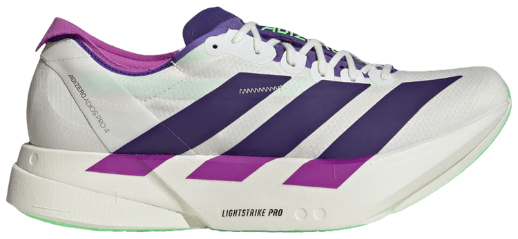 adidas Adizero Adios Pro 4 Core White Purple Lime Burst