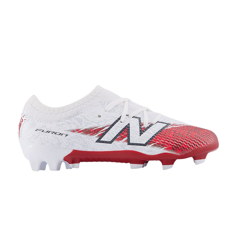 Bukayo Saka x New Balance Furon Elite FG V8 Big Kid 'White Burgundy Silver' | Red | Kid's Size 4.5 - SJF3FBSC
