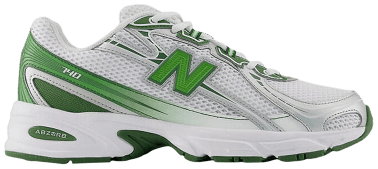 New Balance 740 White Alpine Green Silver Metallic