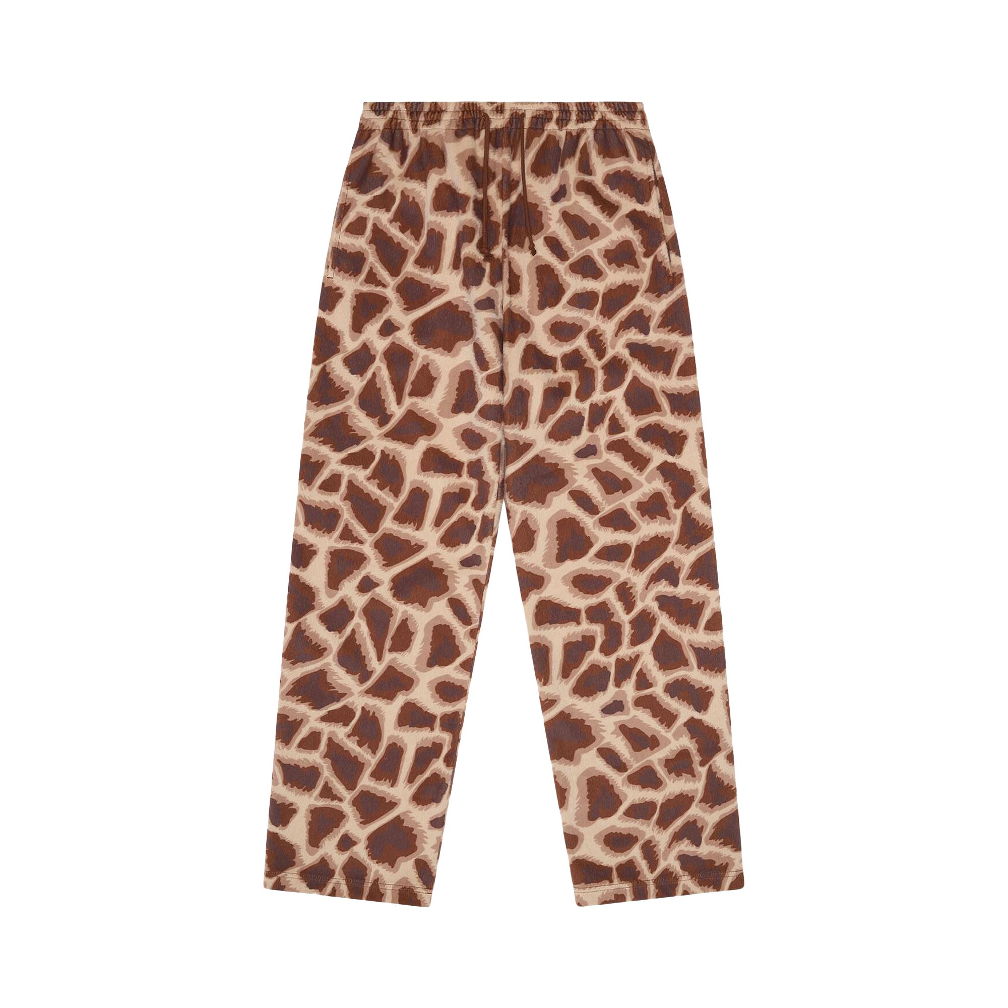 Pre-owned Denim Tears Faux Fur Giraffe Print Sweatpant 'brown' | Men's Size Xxl