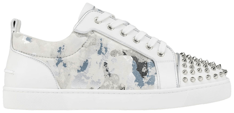 Christian Louboutin Louis Junior Spikes Orlato White Silver
