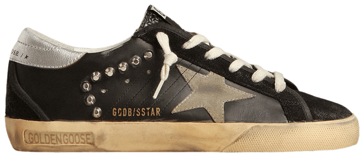 Golden Goose Wmns Superstar Black Taupe Silver