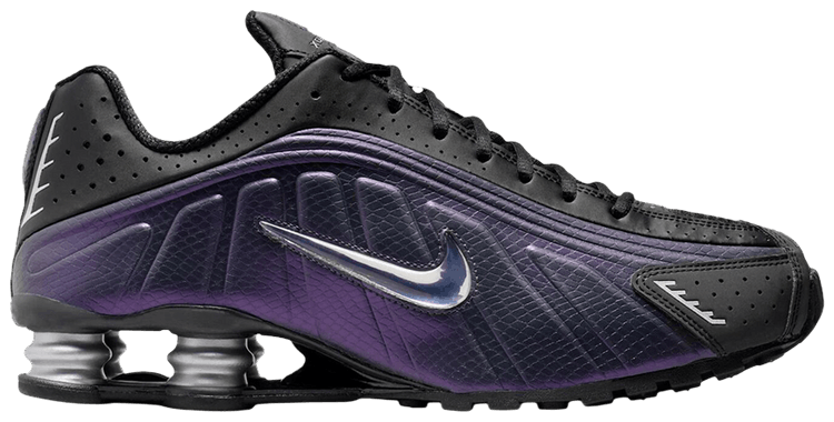 Nike Shox R4 Black Metallic Silver Purple Dynasty