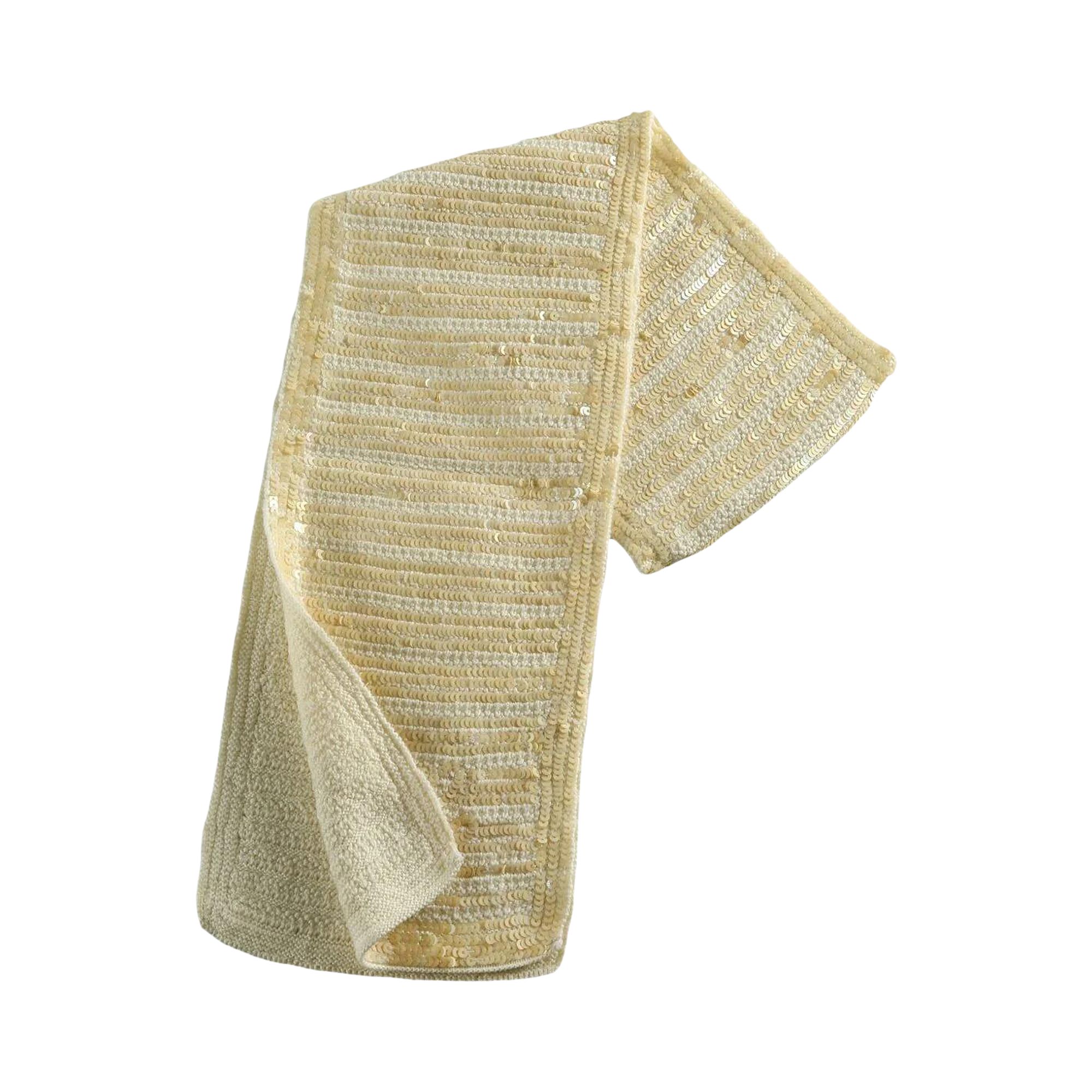 Pre-owned Bode Sequin Spotlight Scarf 'ivory' | Tan | Men's Size Onesize In Brown