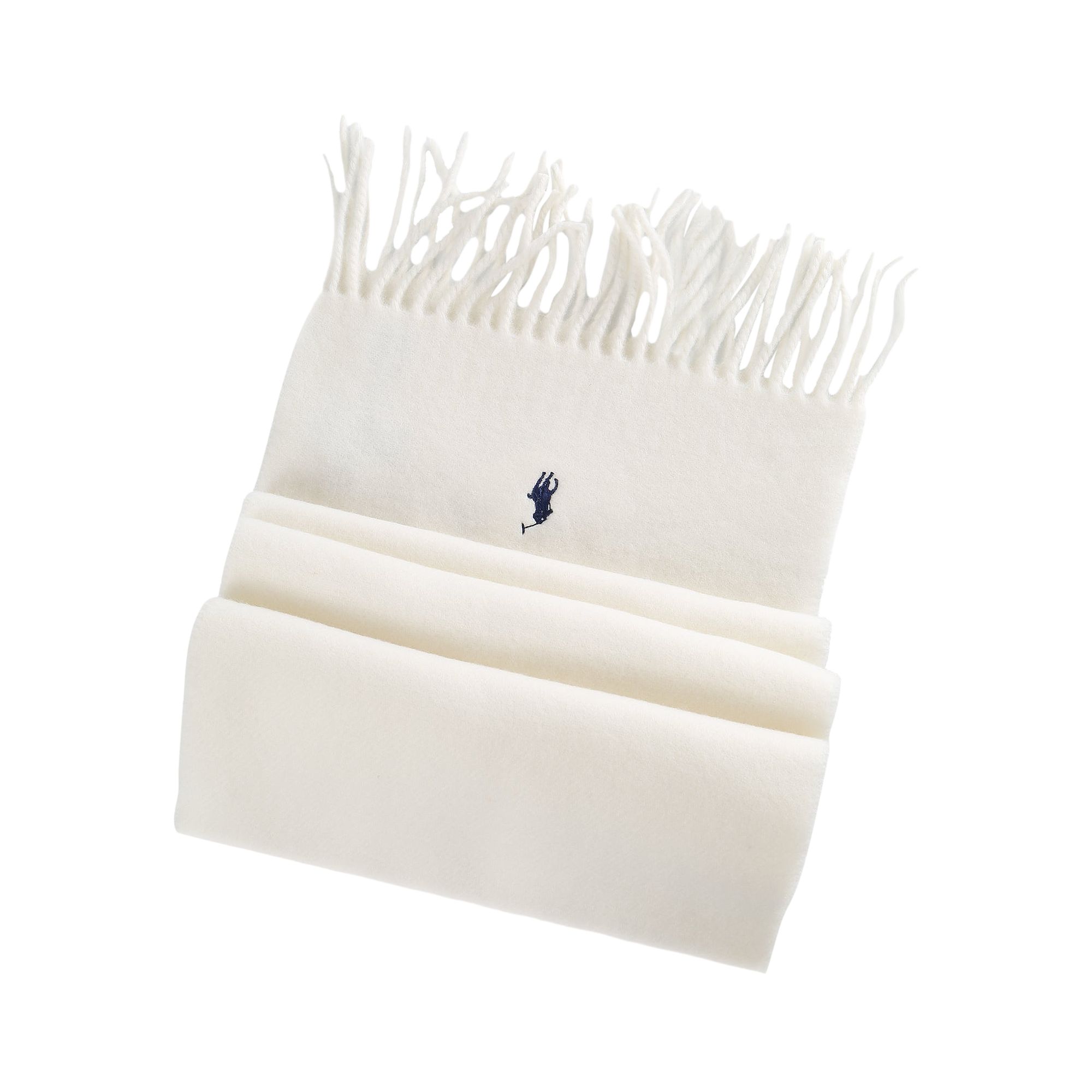 Pre-owned Polo Ralph Lauren Recycled Wool Scarf 'chic Cream' | Women's Size Onesize In White