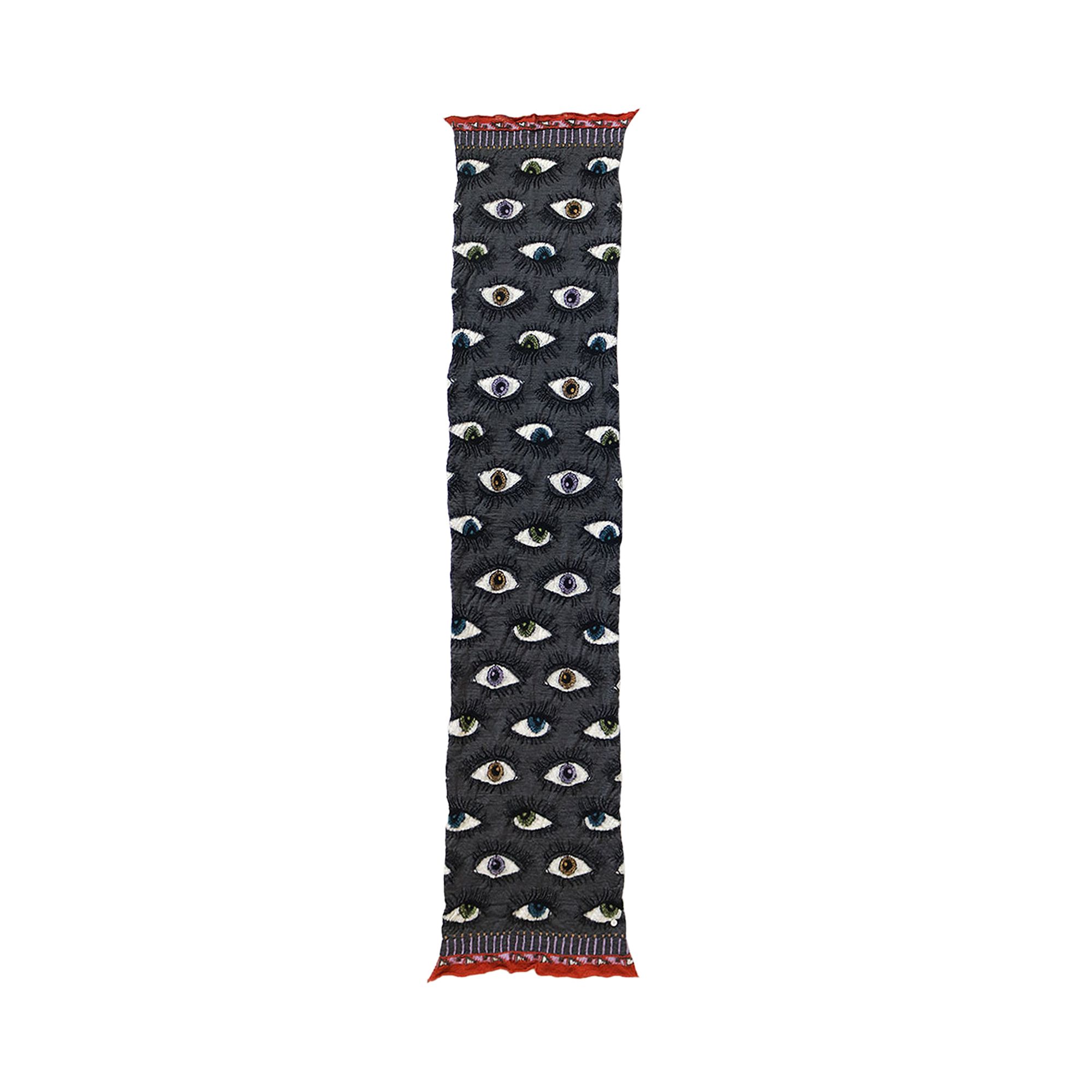 Pre-owned Kapital Fulling Wool Happy Speakeasy Scarf 'charcoal' | Grey | Men's Size Onesize